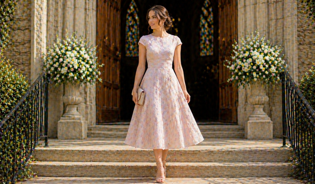 A-Line Dress with Cap Sleeves