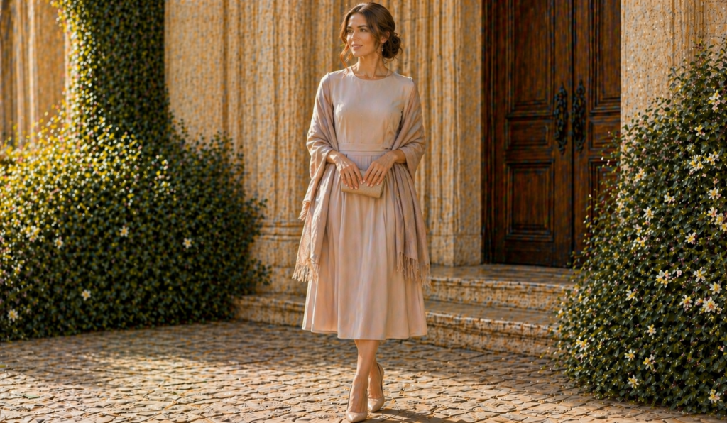 Dress with Elegant Shawl