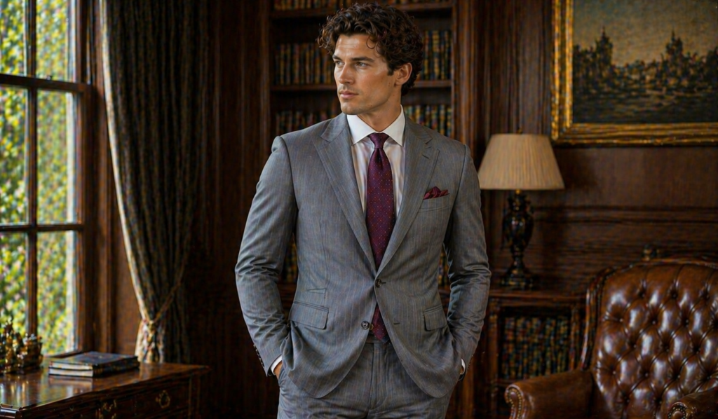 Gray Suit with Colored Tie