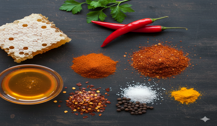Ingredients for a Hot Honey Rub