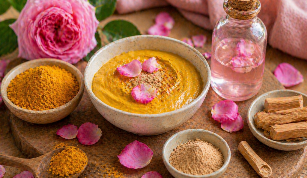 Turmeric, Rose Water, and Sandalwood