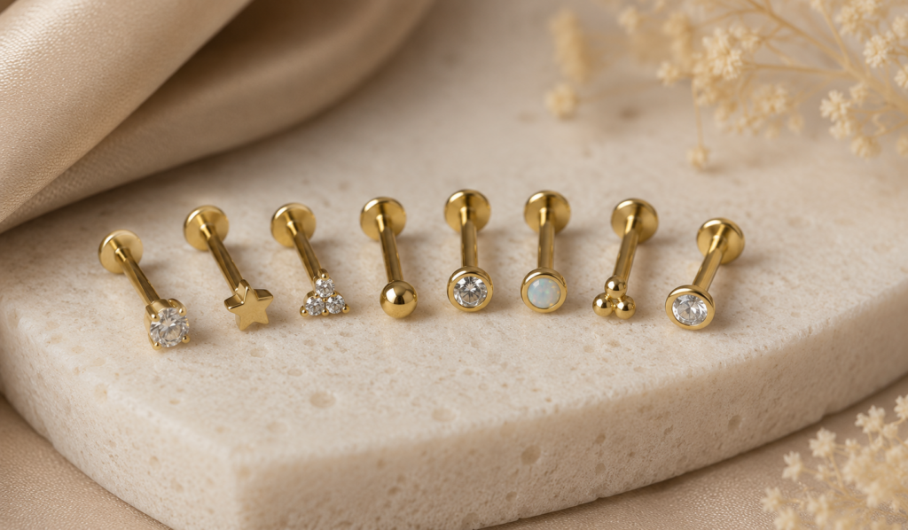 Flat Back Labret Studs