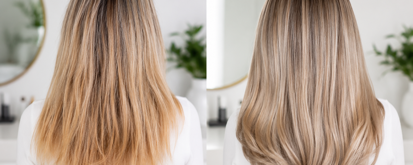 Toner Hair Before and After