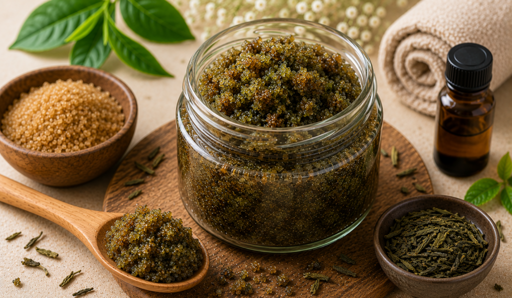 Green Tea and Brown Sugar Antioxidant Scrub