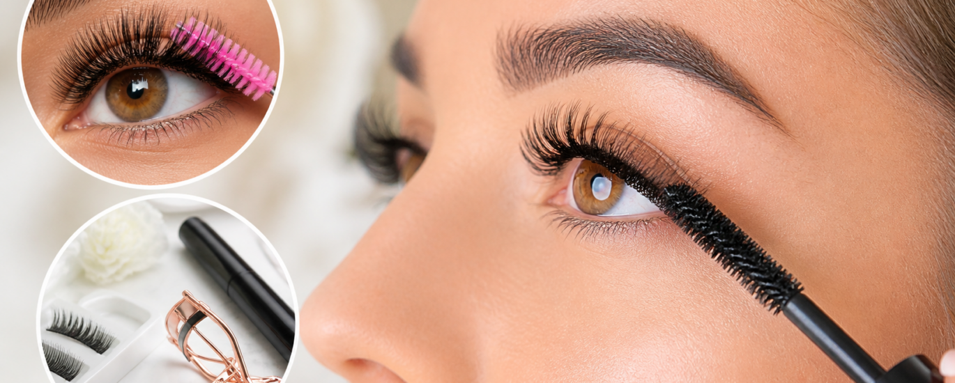 mascara on eyelash extensions