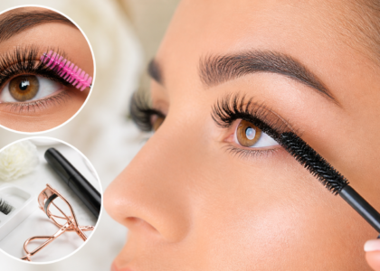 mascara on eyelash extensions