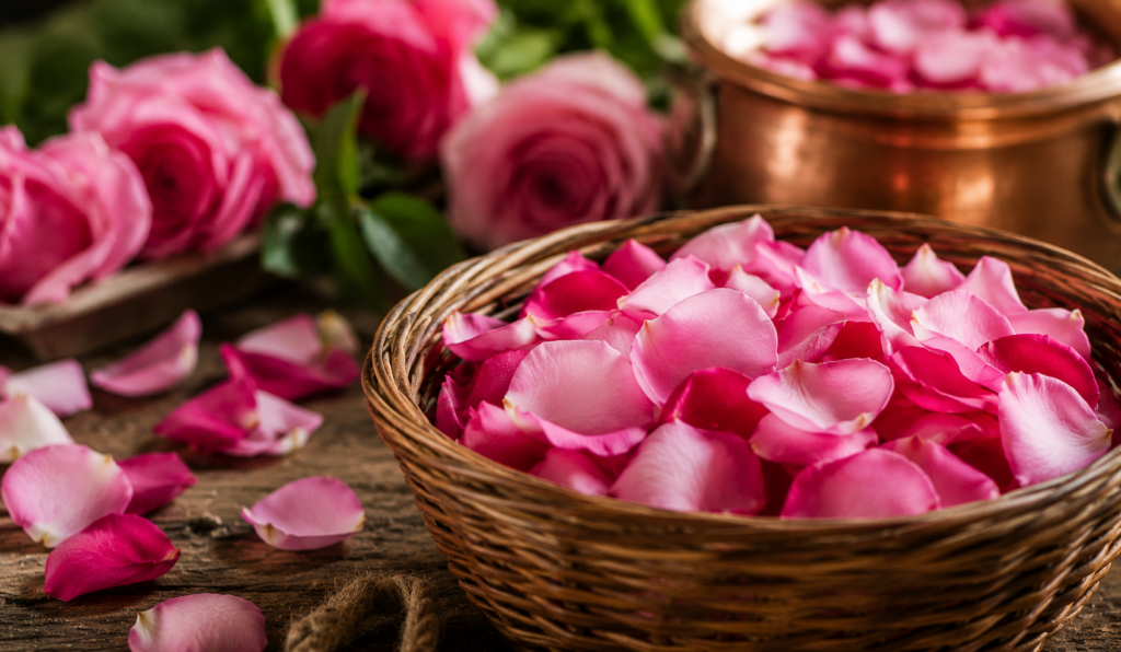 Select Rose Petals thoughtfully