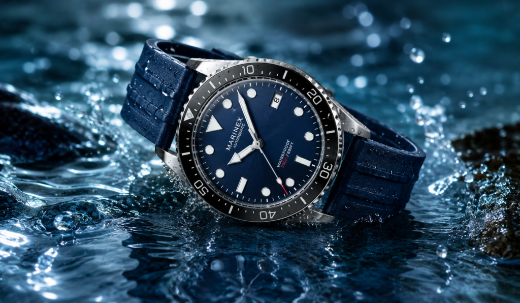 A waterproof watch