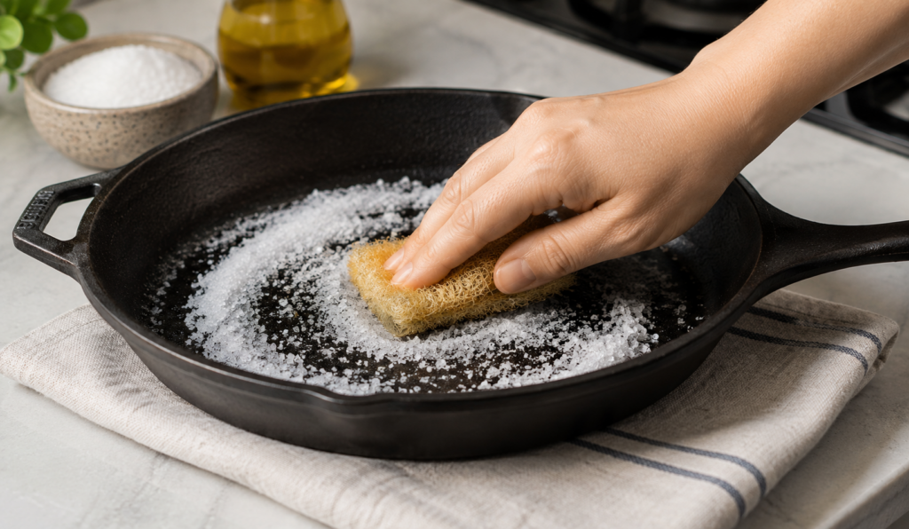 Salt Cast Iron Scrub