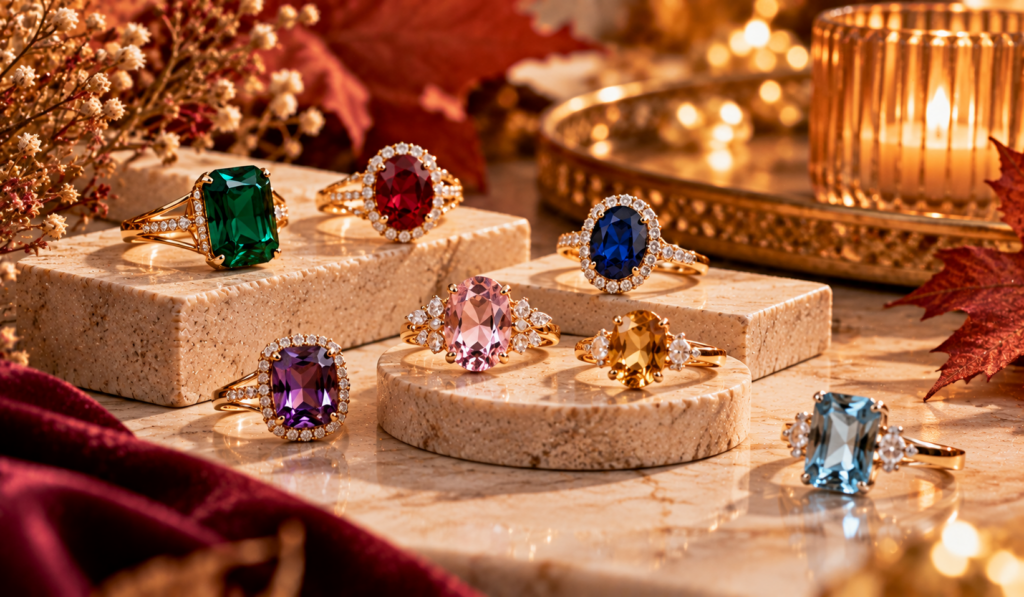Colored Gemstone Rings.