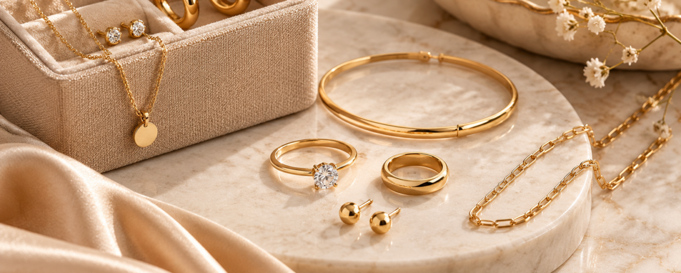 minimalist gold jewelry collection