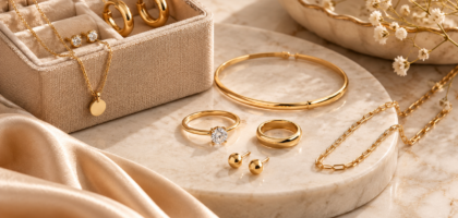 minimalist gold jewelry collection