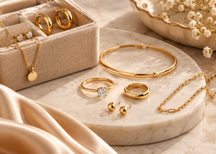 minimalist gold jewelry collection