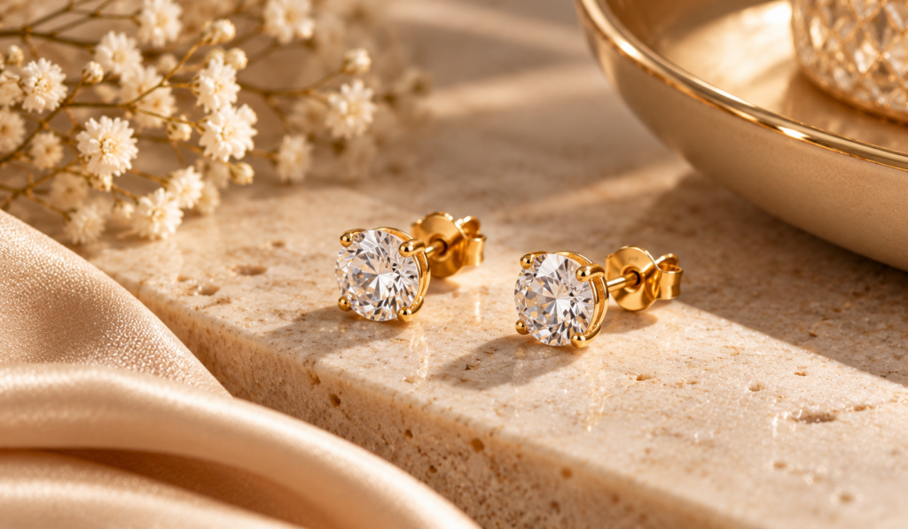 Gold Stud Earrings