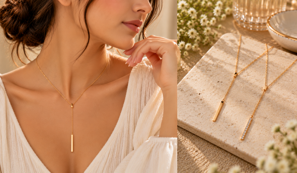 Bar or lariat necklace